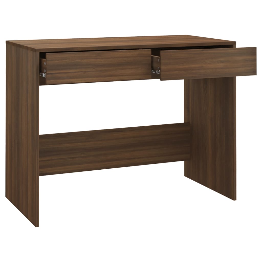 vidaXL Birou, stejar maro, 101x50x76,5 cm, PAL