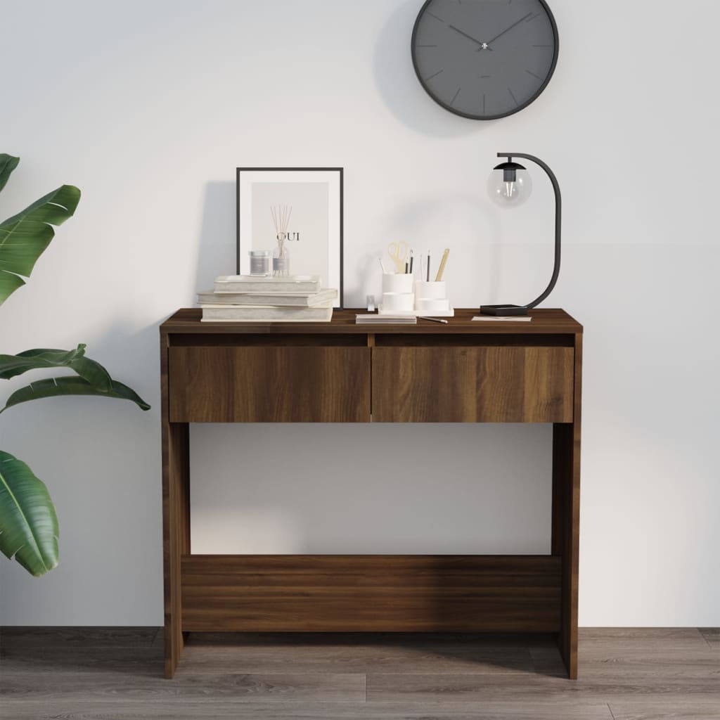 vidaXL Măsuță consolă, stejar maro, 89x41x76,5 cm, lemn prelucrat vidaXL Măsuță consolă, stejar maro, 89x41x76,5 cm, lemn prelucrat