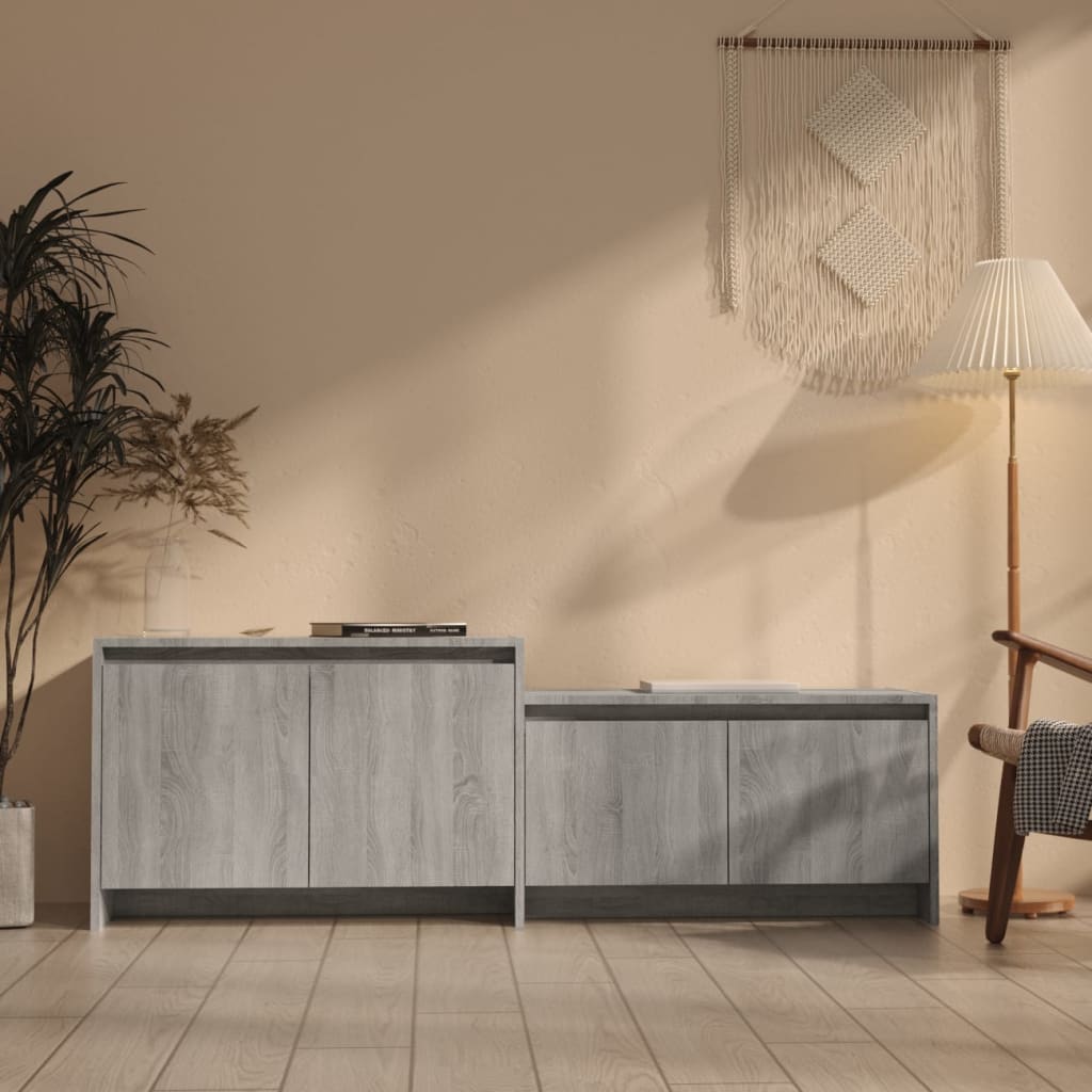 vidaXL Comodă TV, stejar sonoma gri, 146,5x35x50 cm, PAL vidaXL Comodă TV, stejar sonoma gri, 146,5x35x50 cm, PAL