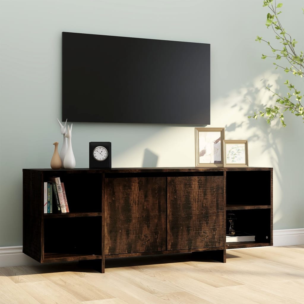 vidaXL Comodă TV, stejar fumuriu, 130x35x50 cm, PAL vidaXL Comodă TV, stejar fumuriu, 130x35x50 cm, PAL