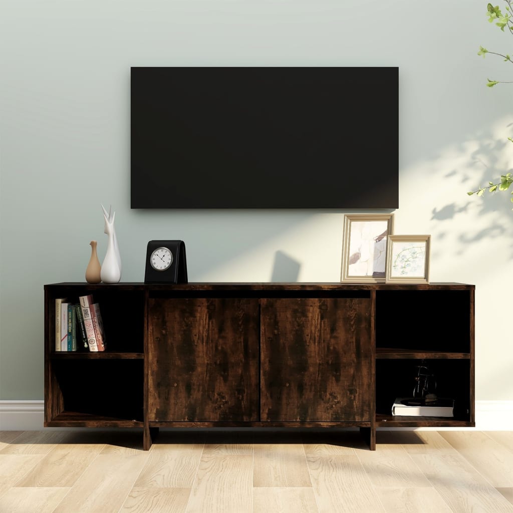 vidaXL Comodă TV, stejar fumuriu, 130x35x50 cm, PAL vidaXL Comodă TV, stejar fumuriu, 130x35x50 cm, PAL