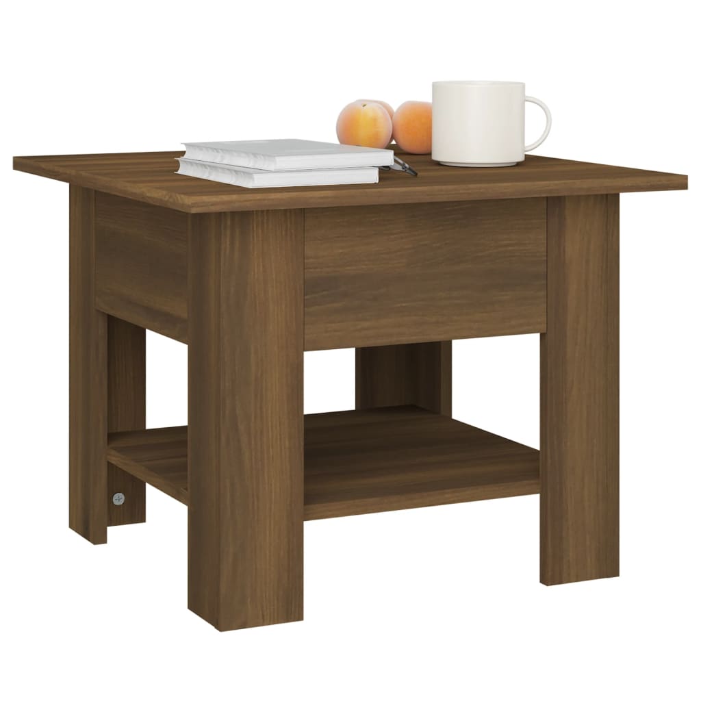 vidaXL Măsuță de cafea, stejar maro, 55x55x42 cm, lemn prelucrat vidaXL Măsuță de cafea, stejar maro, 55x55x42 cm, lemn prelucrat