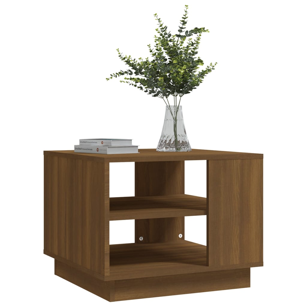 vidaXL Măsuță de cafea, stejar maro, 55x55x43 cm, lemn prelucrat vidaXL Măsuță de cafea, stejar maro, 55x55x43 cm, lemn prelucrat