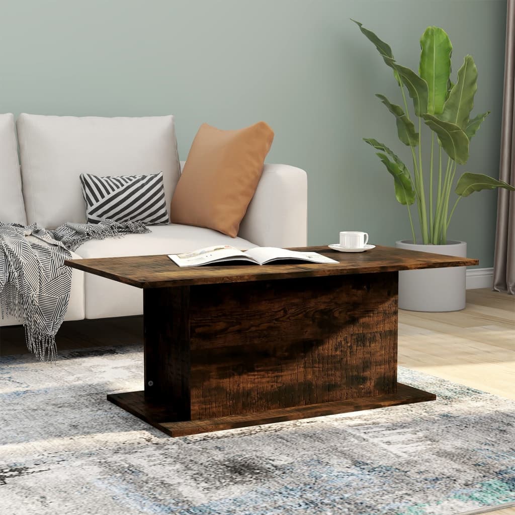 vidaXL Măsuță de cafea, stejar fumuriu, 102x55,5x40 cm, lemn prelucrat vidaXL Măsuță de cafea, stejar fumuriu, 102x55,5x40 cm, lemn prelucrat