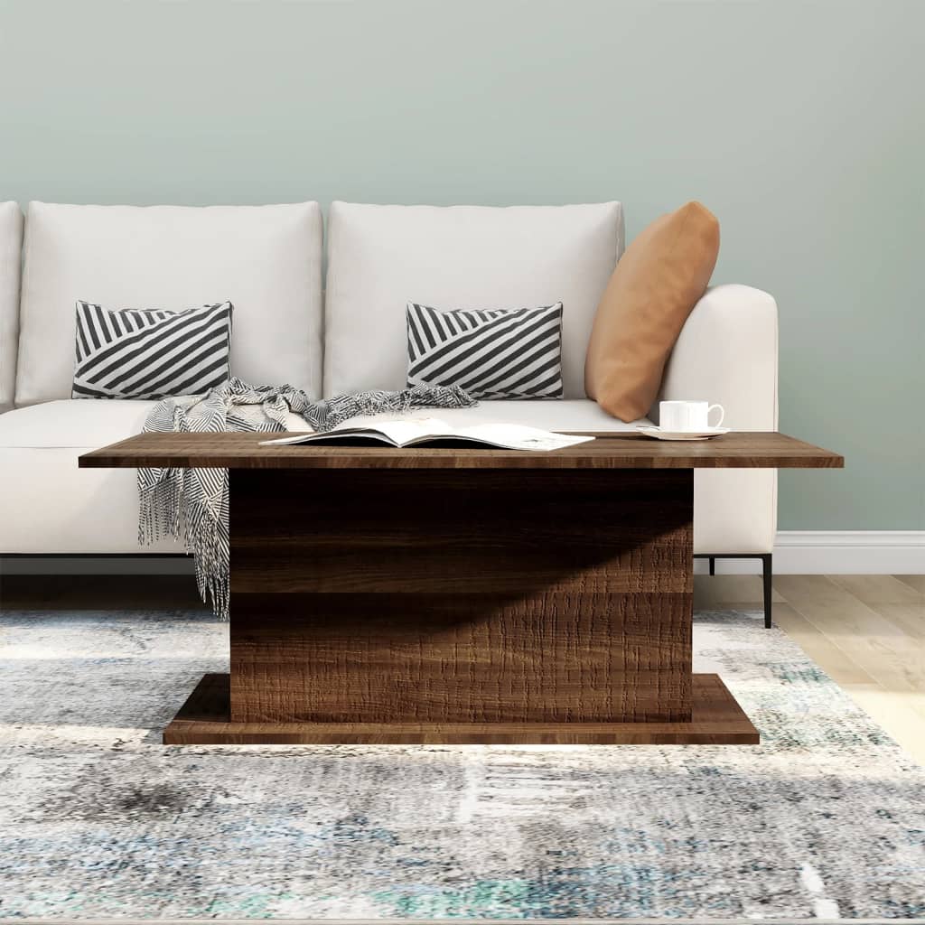 vidaXL Măsuță de cafea, stejar maro, 102x55,5x40 cm, lemn prelucrat vidaXL Măsuță de cafea, stejar maro, 102x55,5x40 cm, lemn prelucrat