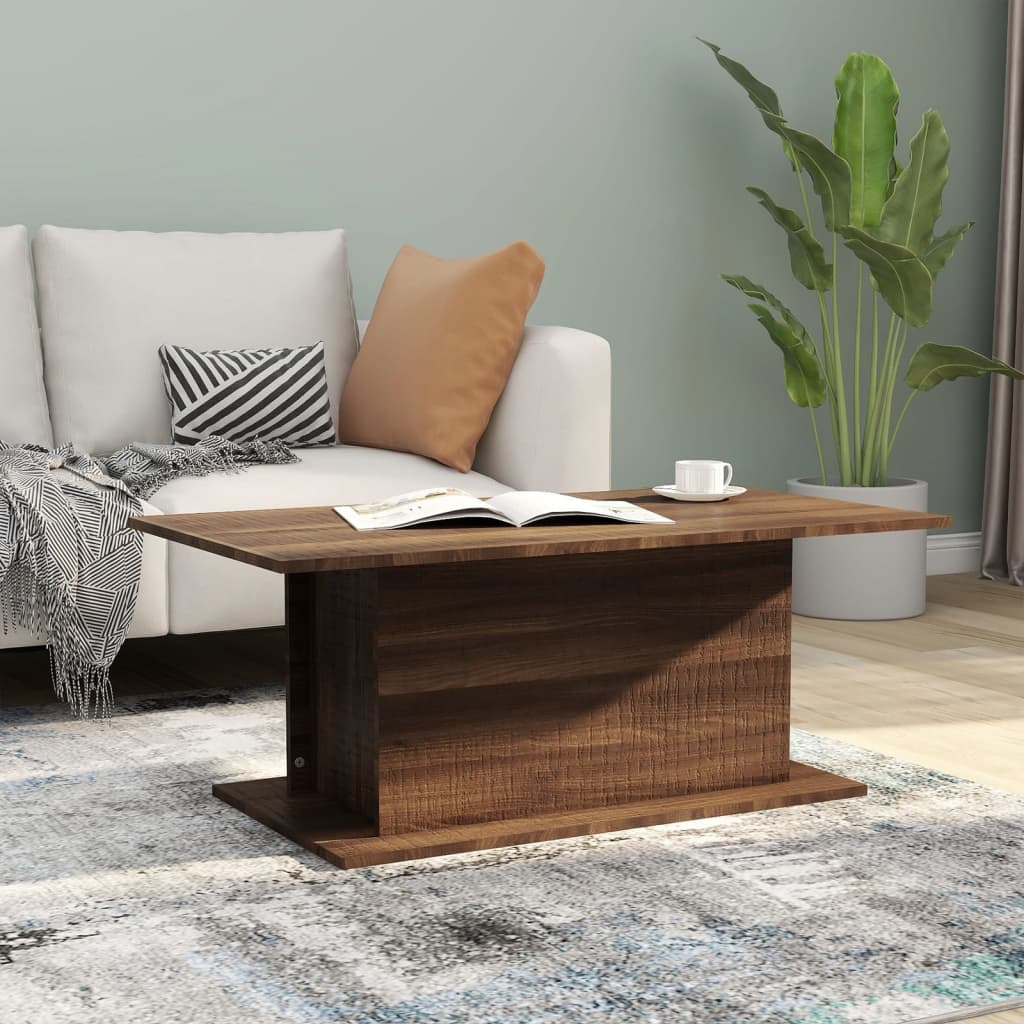 vidaXL Măsuță de cafea, stejar maro, 102x55,5x40 cm, lemn prelucrat vidaXL Măsuță de cafea, stejar maro, 102x55,5x40 cm, lemn prelucrat