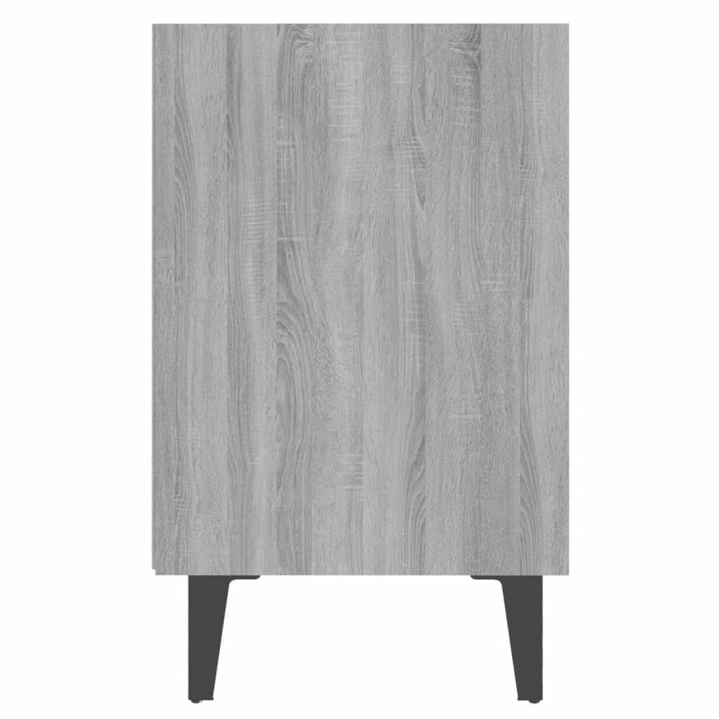 vidaXL Noptieră cu picioare metalice, sonoma gri, 40x30x50 cm
