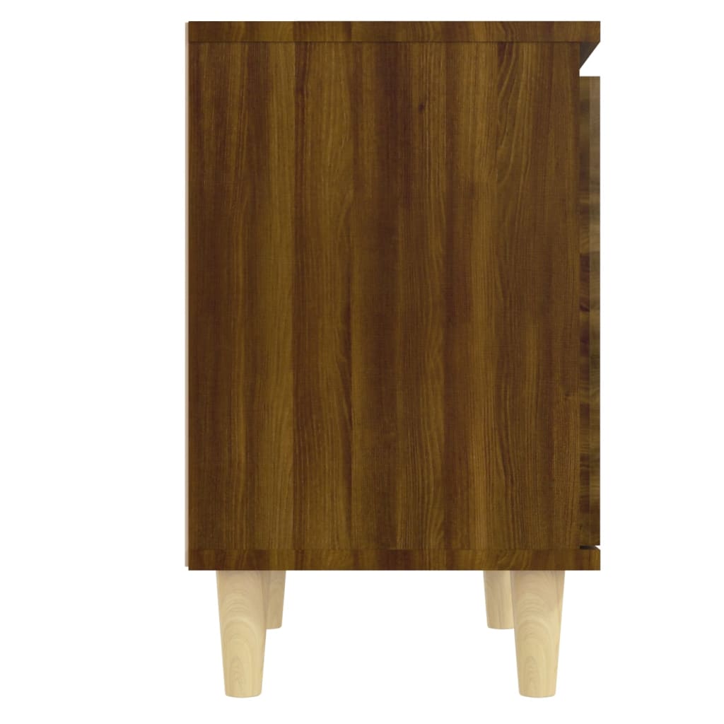 vidaXL Noptieră cu picioare din lemn masiv, stejar maro, 40x30x50 cm vidaXL Noptieră cu picioare din lemn masiv, stejar maro, 40x30x50 cm
