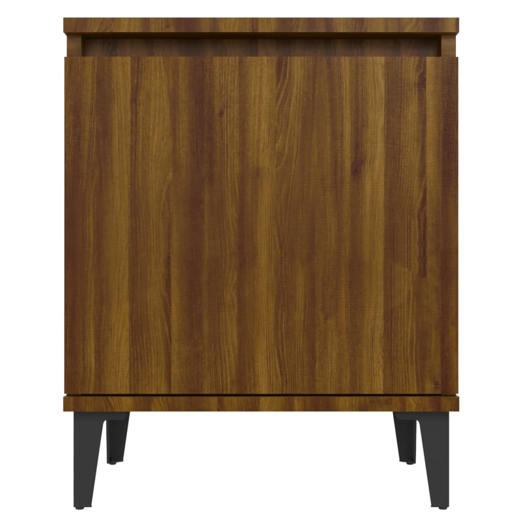vidaXL Noptieră cu picioare din metal, stejar maro, 40x30x50 cm vidaXL Noptieră cu picioare din metal, stejar maro, 40x30x50 cm
