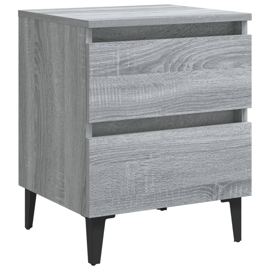 vidaXL Noptieră cu picioare din metal, gri sonoma, 40x35x50 cm vidaXL Noptieră cu picioare din metal, gri sonoma, 40x35x50 cm
