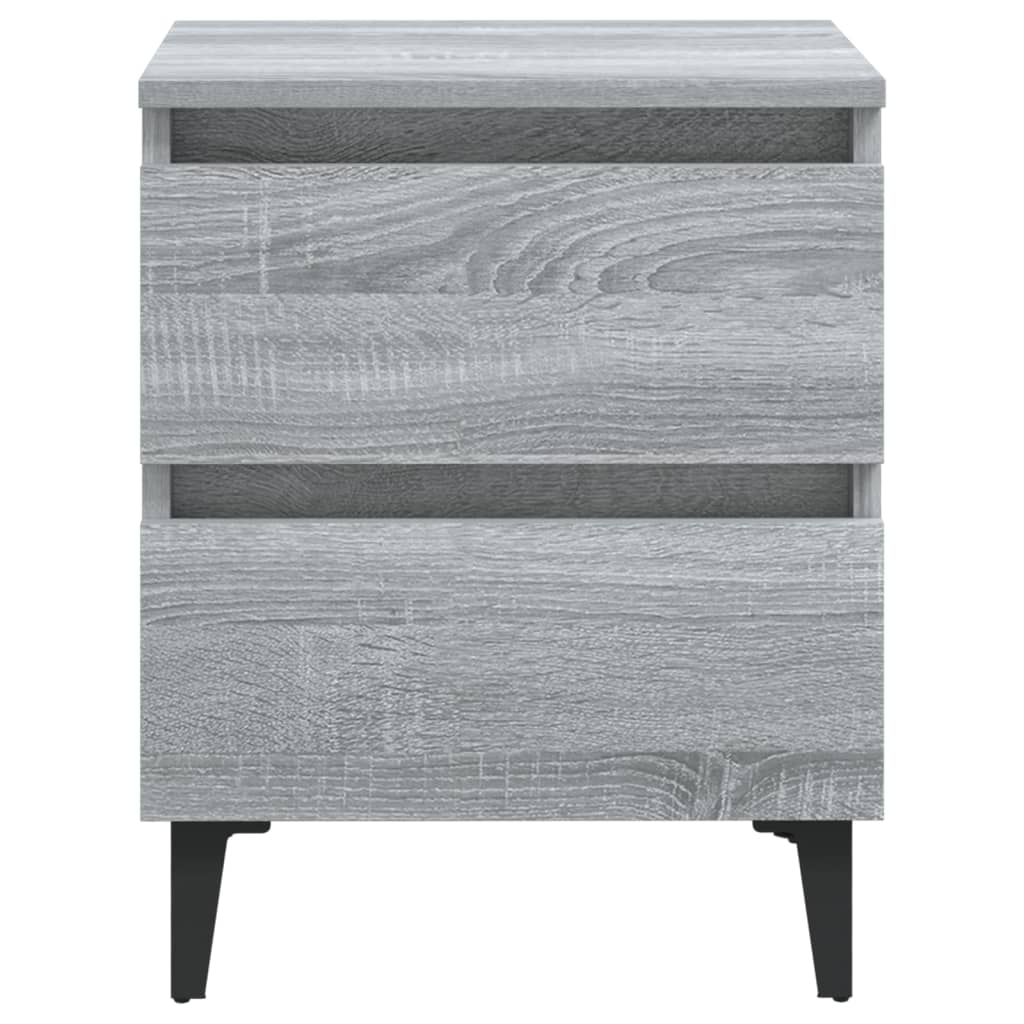 vidaXL Noptieră cu picioare din metal, gri sonoma, 40x35x50 cm vidaXL Noptieră cu picioare din metal, gri sonoma, 40x35x50 cm
