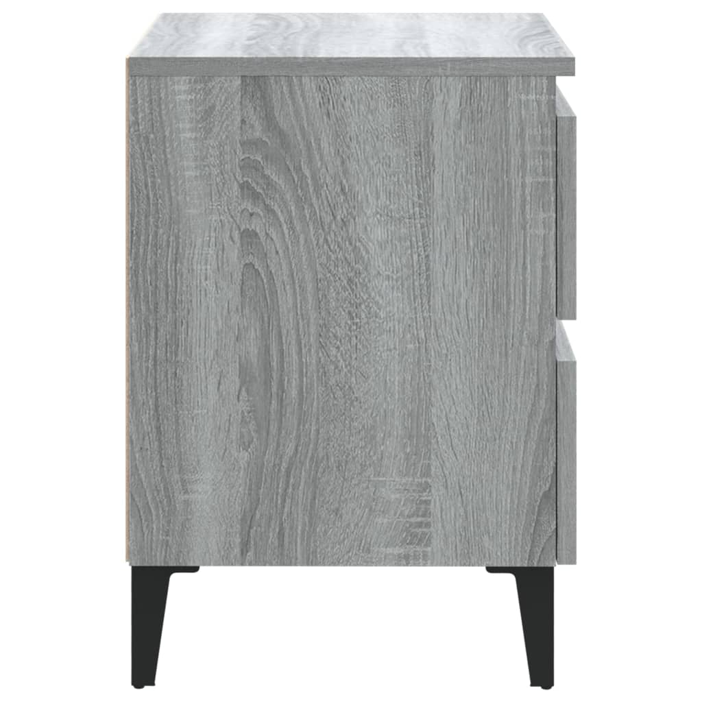 vidaXL Noptieră cu picioare din metal, gri sonoma, 40x35x50 cm vidaXL Noptieră cu picioare din metal, gri sonoma, 40x35x50 cm