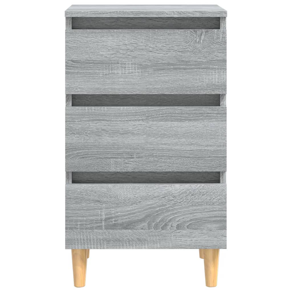 vidaXL Noptieră cu picioare din lemn masiv, sonoma gri, 40x35x69 cm vidaXL Noptieră cu picioare din lemn masiv, sonoma gri, 40x35x69 cm