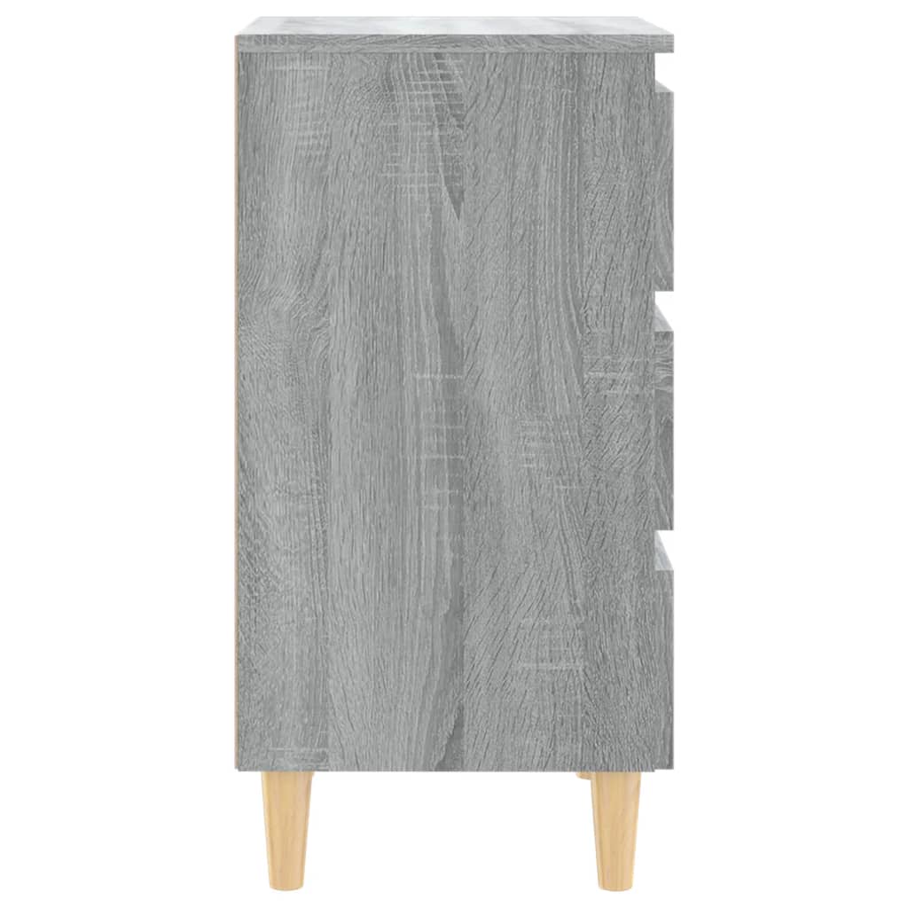 vidaXL Noptieră cu picioare din lemn masiv, sonoma gri, 40x35x69 cm vidaXL Noptieră cu picioare din lemn masiv, sonoma gri, 40x35x69 cm