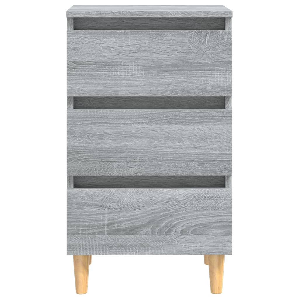 vidaXL Noptiere cu picioare lemn masiv 2 buc. gri sonoma, 40x35x69 cm vidaXL Noptiere cu picioare lemn masiv 2 buc. gri sonoma, 40x35x69 cm