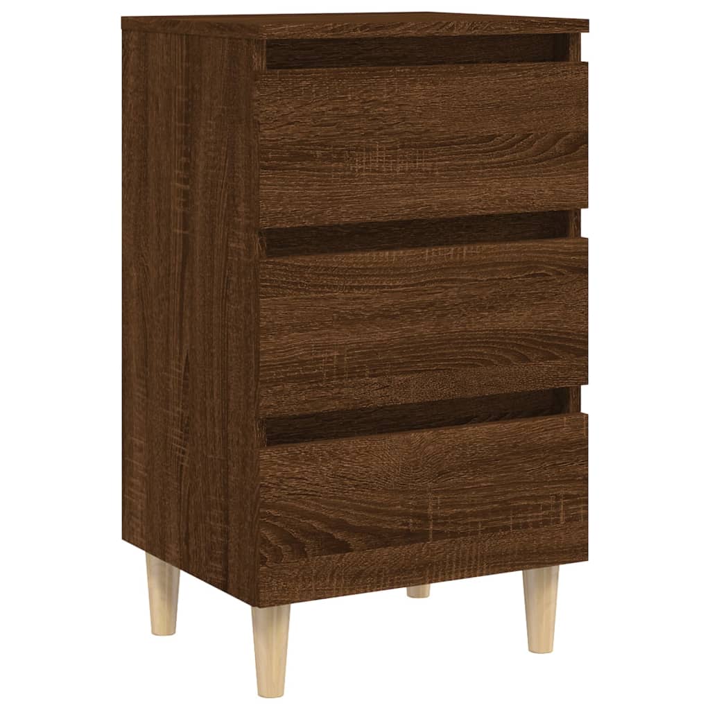 vidaXL Noptieră cu picioare din lemn masiv, stejar maro, 40x35x69 cm vidaXL Noptieră cu picioare din lemn masiv, stejar maro, 40x35x69 cm