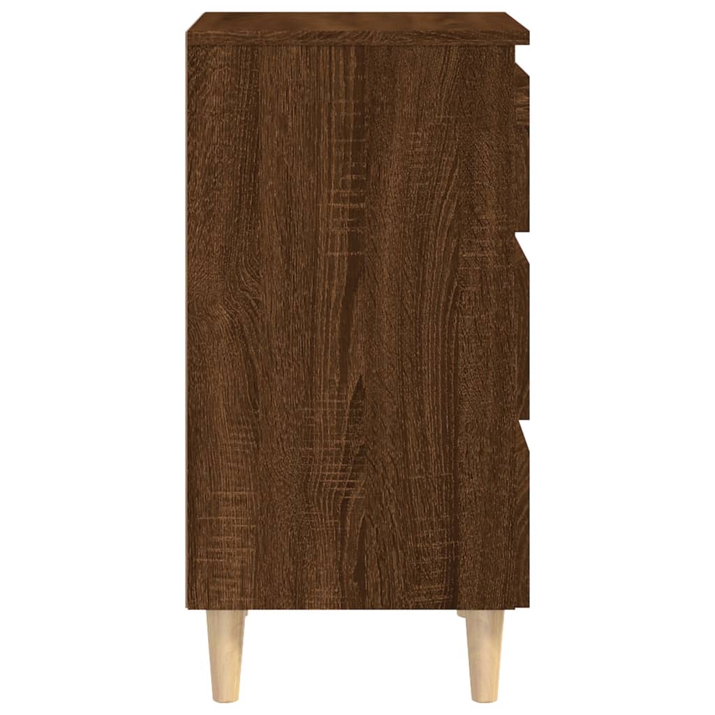 vidaXL Noptieră cu picioare din lemn masiv, stejar maro, 40x35x69 cm vidaXL Noptieră cu picioare din lemn masiv, stejar maro, 40x35x69 cm