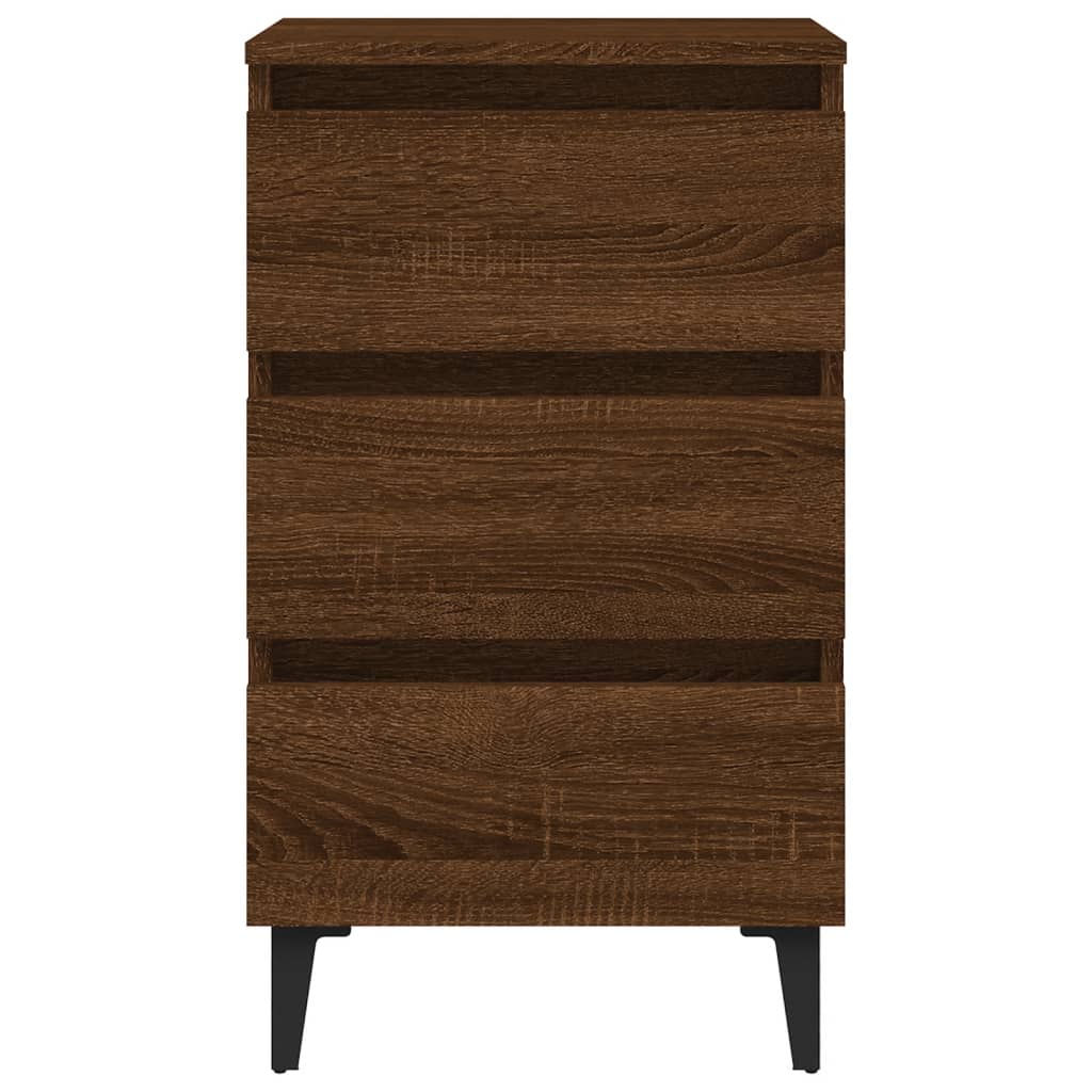 vidaXL Noptieră cu picioare din metal, stejar maro, 40x35x69 cm vidaXL Noptieră cu picioare din metal, stejar maro, 40x35x69 cm