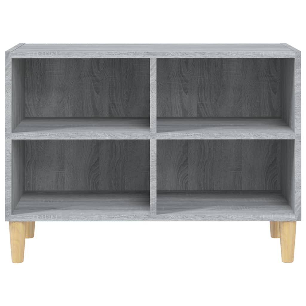 vidaXL Comodă TV cu picioare lemn masiv, gri sonoma, 69,5x30x50 cm