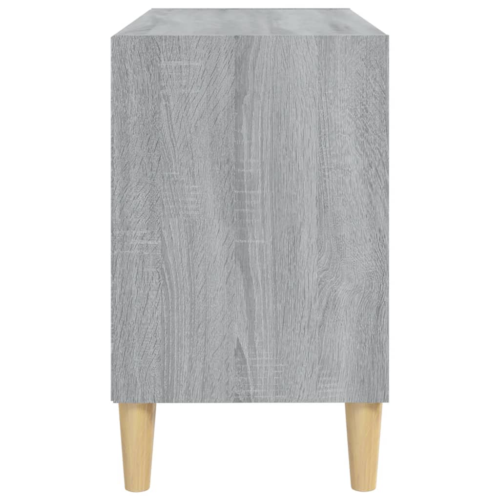 vidaXL Comodă TV cu picioare lemn masiv, gri sonoma, 69,5x30x50 cm