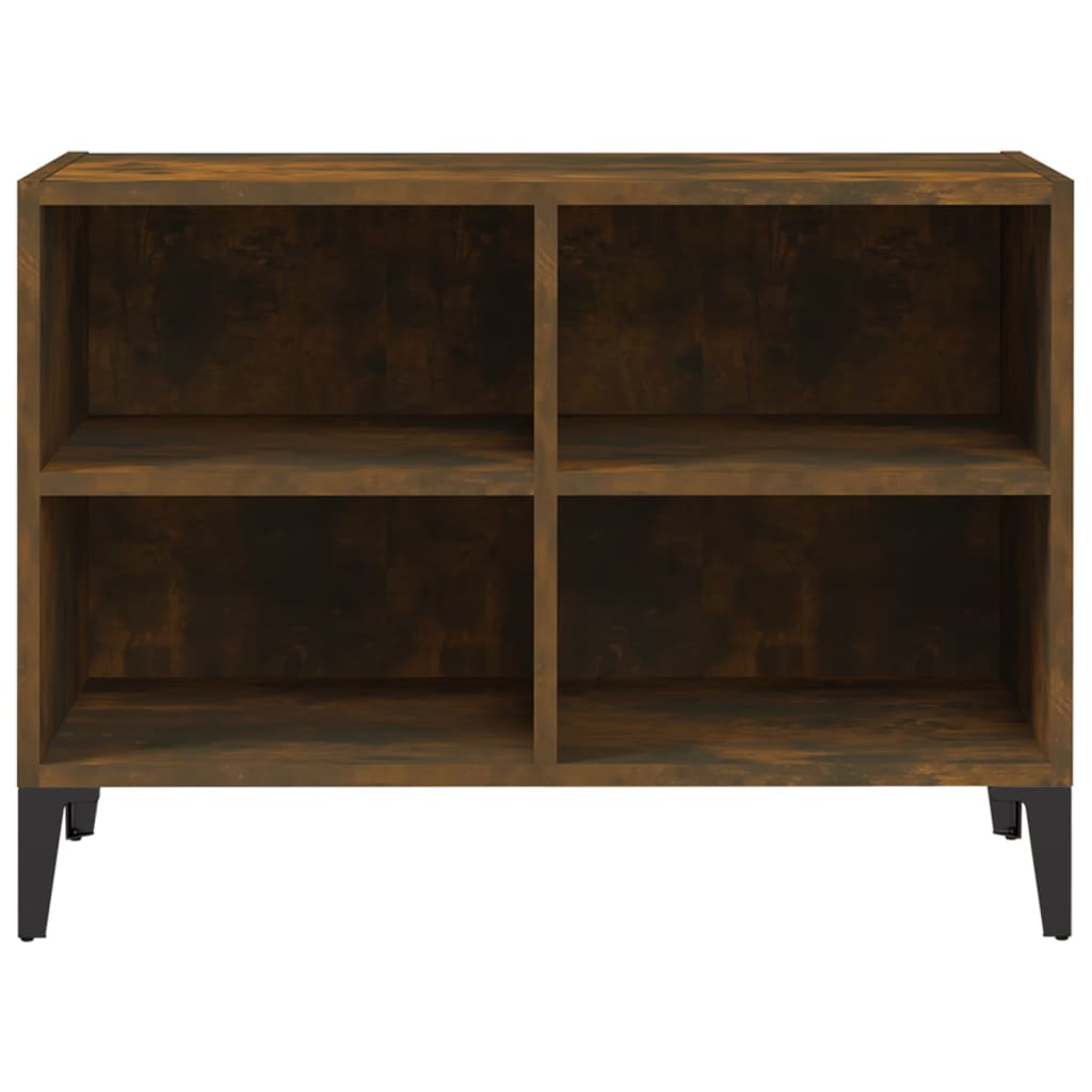 vidaXL Comodă TV, picioare din metal, stejar afumat, 69,5x30x50 cm vidaXL Comodă TV, picioare din metal, stejar afumat, 69,5x30x50 cm