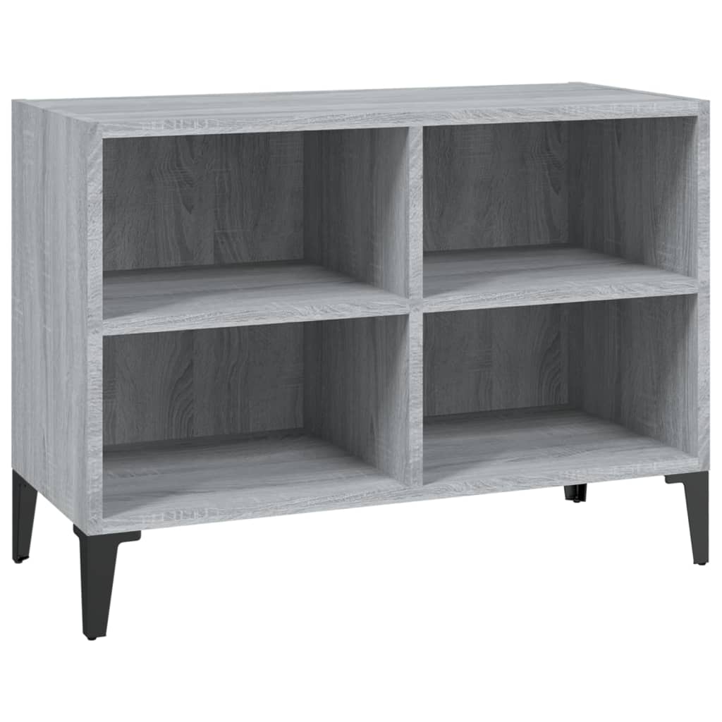 vidaXL Comodă TV cu picioare metalice, gri sonoma, 69,5x30x50 cm