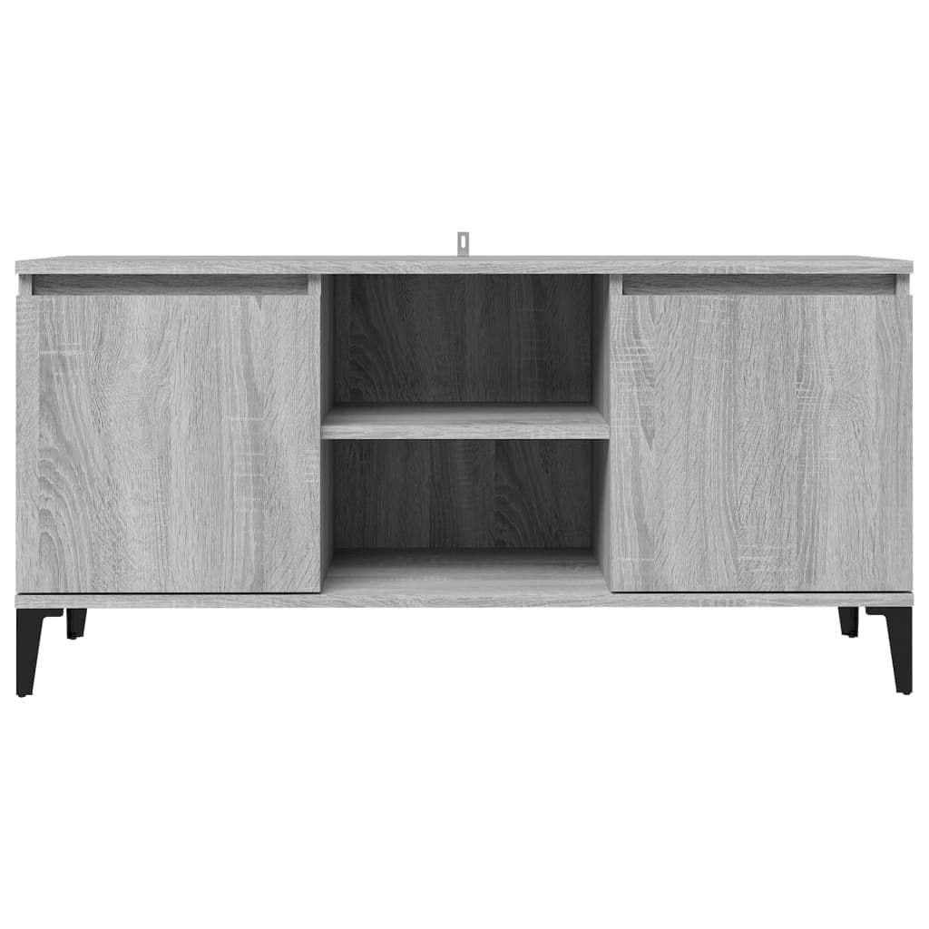vidaXL Comodă TV cu picioare metalice, sonoma gri, 103,5x35x50 cm vidaXL Comodă TV cu picioare metalice, sonoma gri, 103,5x35x50 cm
