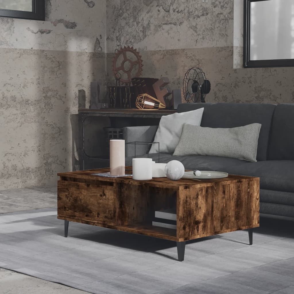 vidaXL Măsuță de cafea, stejar fumuriu, 90x60x35 cm, lemn prelucrat vidaXL Măsuță de cafea, stejar fumuriu, 90x60x35 cm, lemn prelucrat