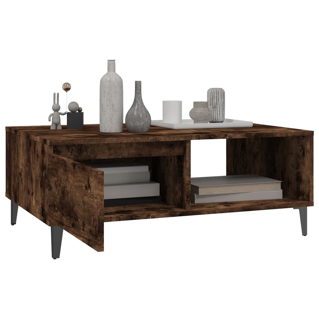 vidaXL Măsuță de cafea, stejar fumuriu, 90x60x35 cm, lemn prelucrat vidaXL Măsuță de cafea, stejar fumuriu, 90x60x35 cm, lemn prelucrat