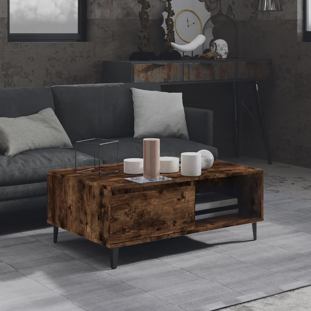 vidaXL Măsuță de cafea, stejar fumuriu, 90x60x35 cm, lemn prelucrat vidaXL Măsuță de cafea, stejar fumuriu, 90x60x35 cm, lemn prelucrat