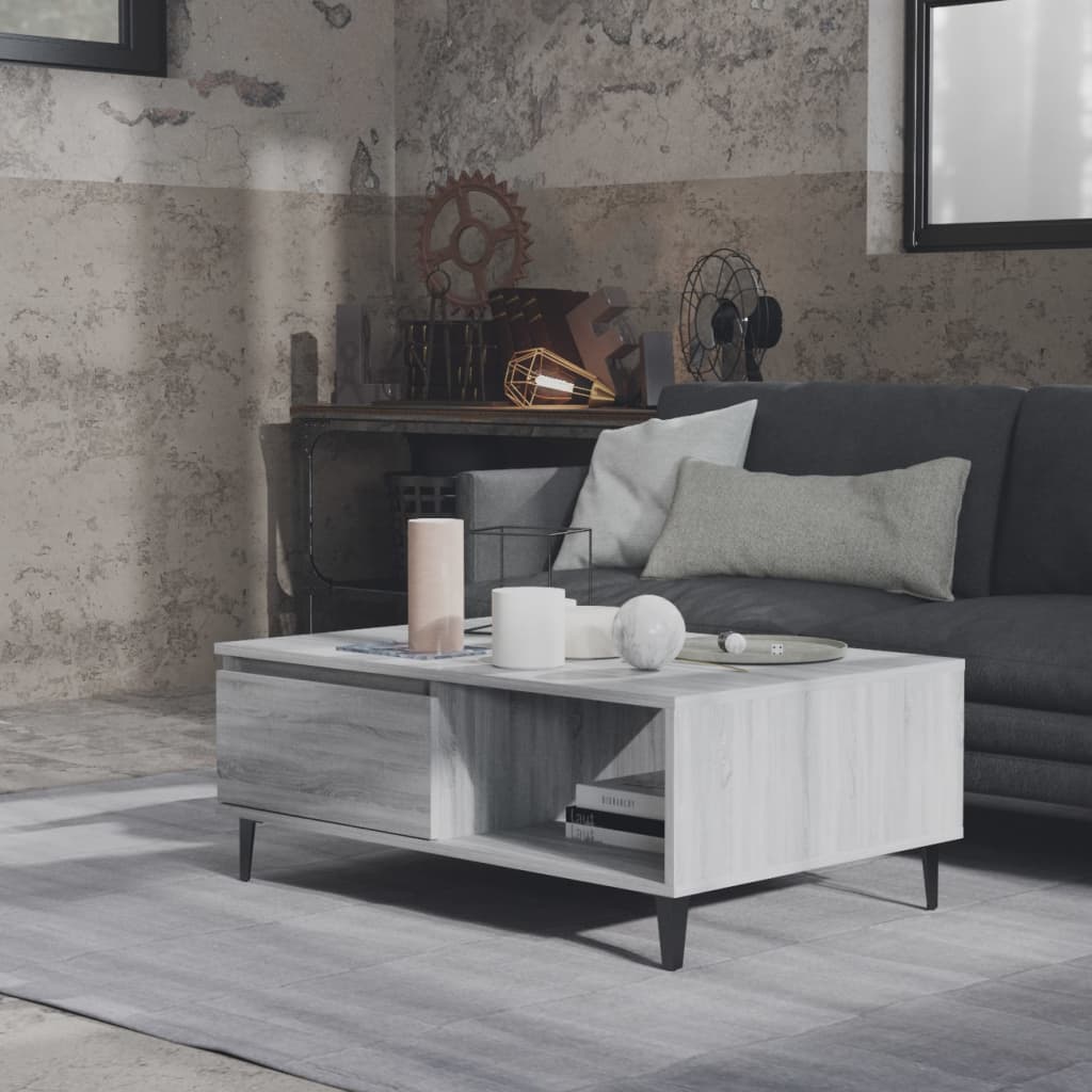 vidaXL Masă de cafea, gri sonoma, 90x60x35 cm, lemn compozit