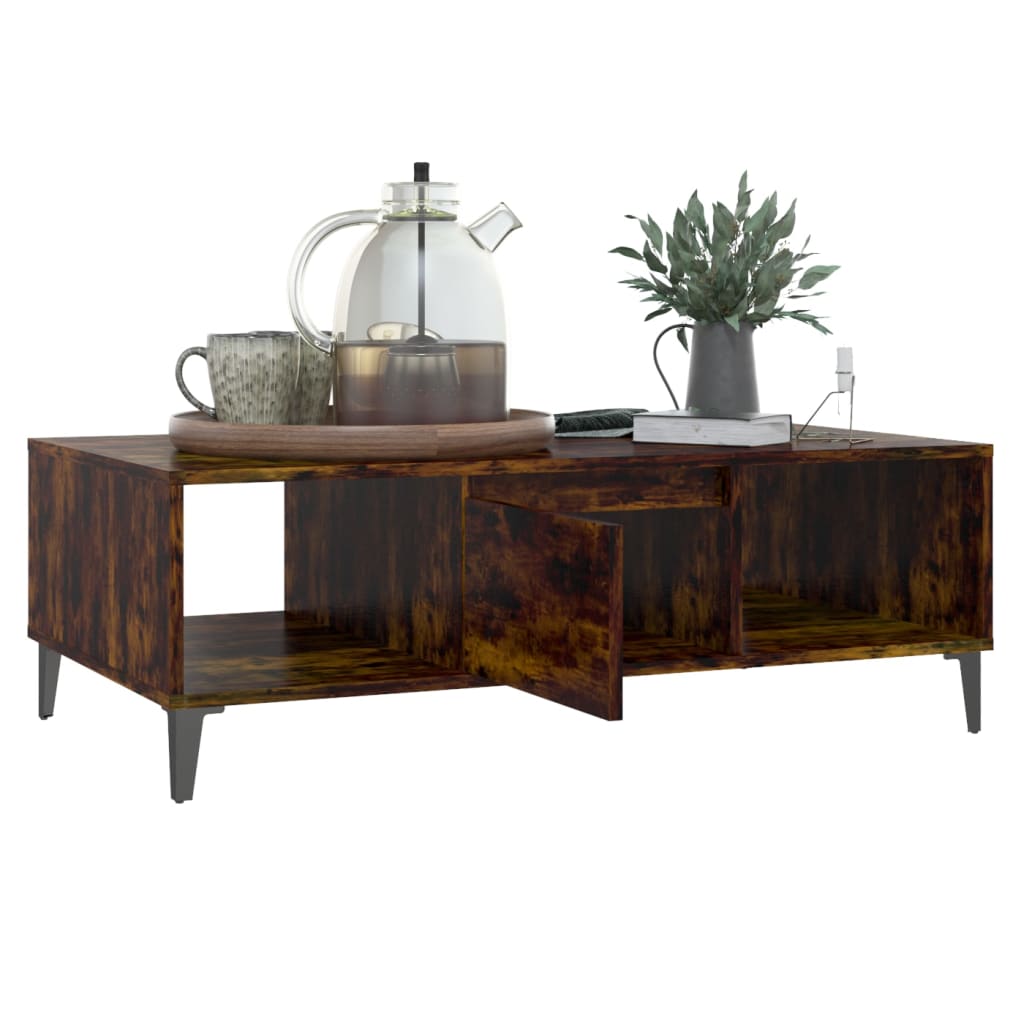vidaXL Măsuță de cafea, stejar fumuriu, 103,5x60x35 cm, lemn prelucrat vidaXL Măsuță de cafea, stejar fumuriu, 103,5x60x35 cm, lemn prelucrat