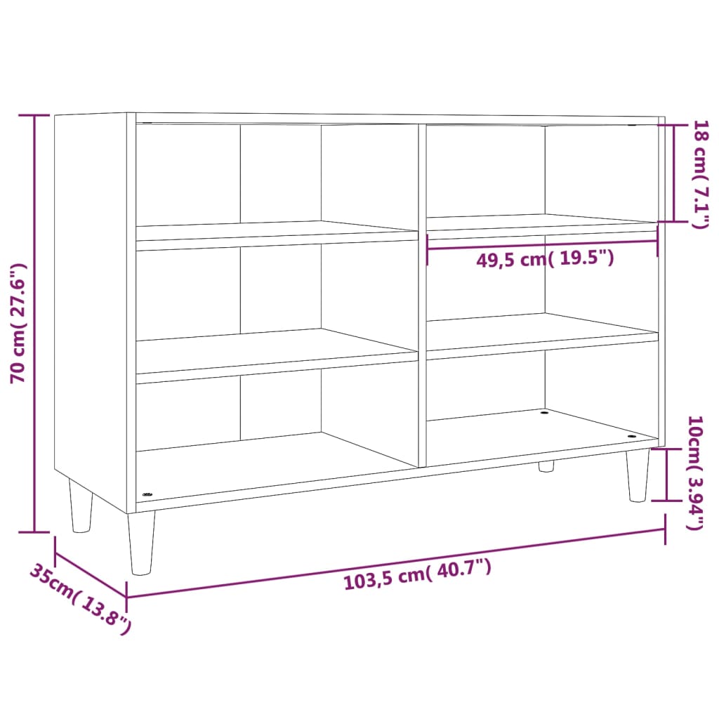 vidaXL Servantă, gri sonoma, 103,5x35x70 cm, lemn compozit vidaXL Servantă, gri sonoma, 103,5x35x70 cm, lemn compozit