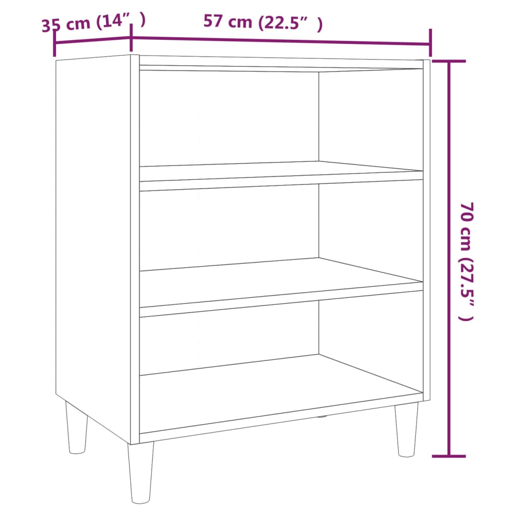 vidaXL Servantă, gri sonoma, 57x35x70 cm, PAL vidaXL Servantă, gri sonoma, 57x35x70 cm, PAL