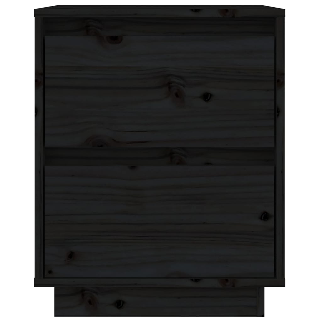 vidaXL Noptiere, 2 buc., negru, 40x35x50 cm, lemn masiv de pin vidaXL Noptiere, 2 buc., negru, 40x35x50 cm, lemn masiv de pin