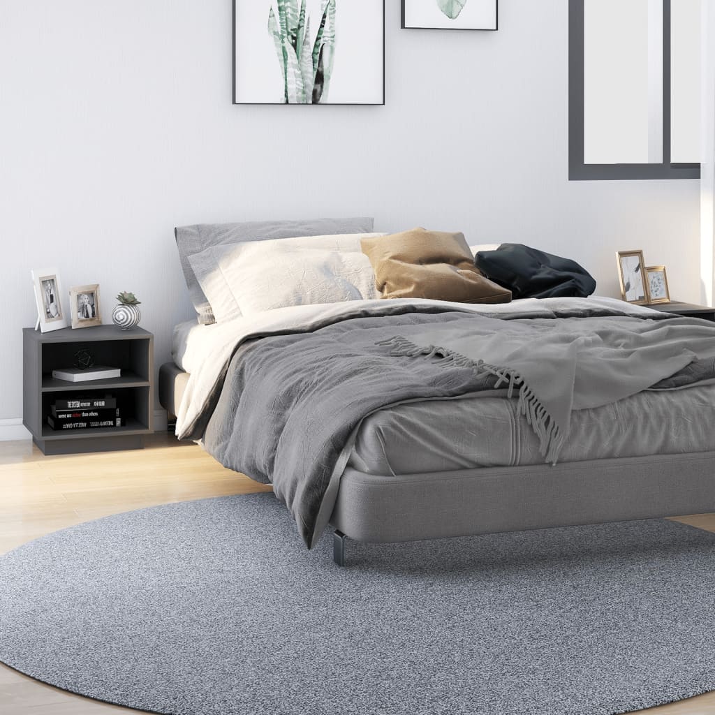 vidaXL Noptiere, 2 buc., gri, 40x34x40 cm, lemn masiv de pin vidaXL Noptiere, 2 buc., gri, 40x34x40 cm, lemn masiv de pin