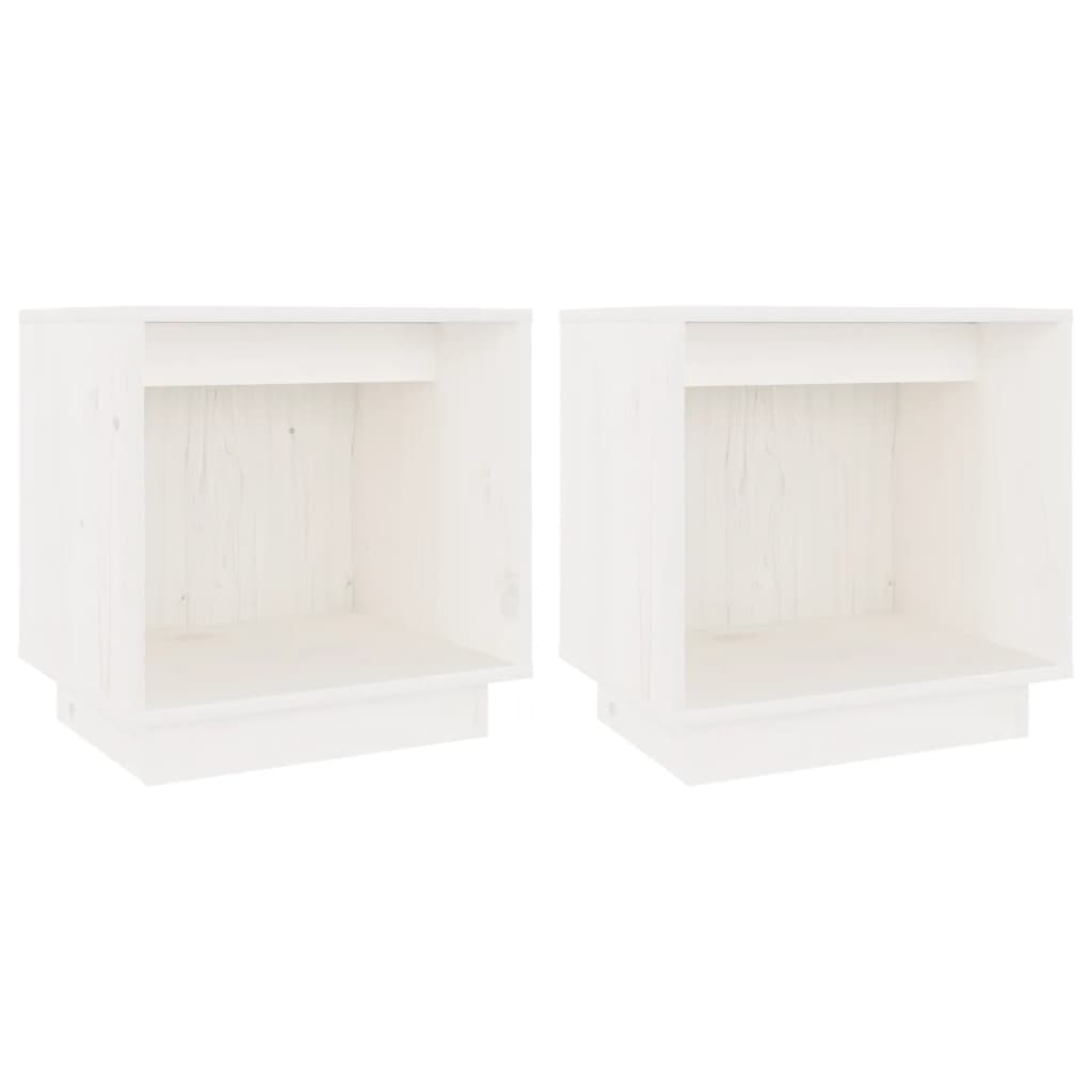 vidaXL Noptiere, alb, 2 buc., 40x30x40 cm, lemn masiv de pin vidaXL Noptiere, alb, 2 buc., 40x30x40 cm, lemn masiv de pin