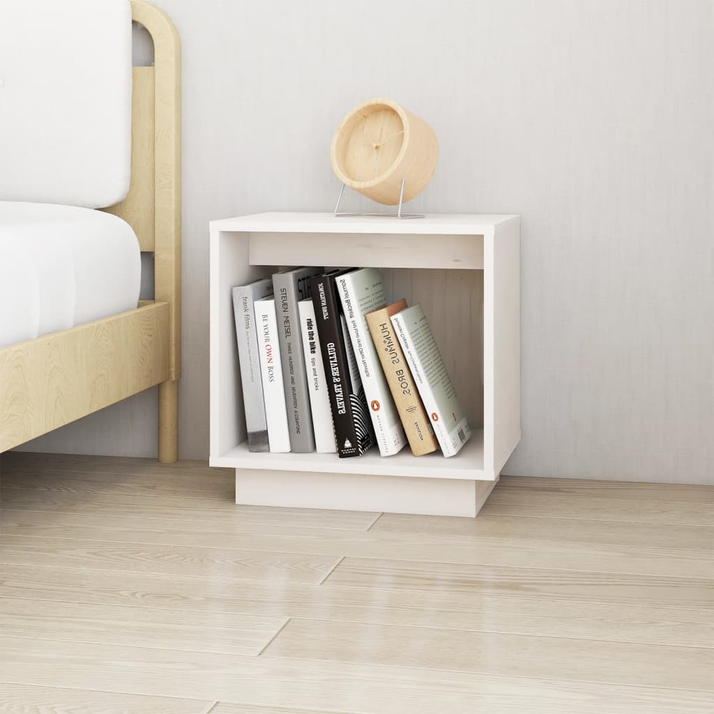 vidaXL Noptiere, alb, 2 buc., 40x30x40 cm, lemn masiv de pin vidaXL Noptiere, alb, 2 buc., 40x30x40 cm, lemn masiv de pin