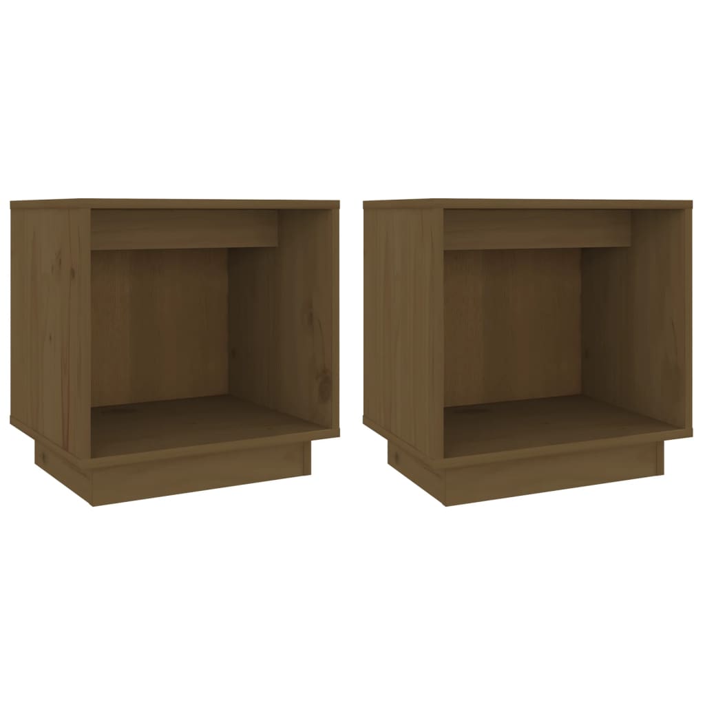 vidaXL Noptiere, 2 buc, maro miere, 40x30x40 cm, lemn masiv de pin