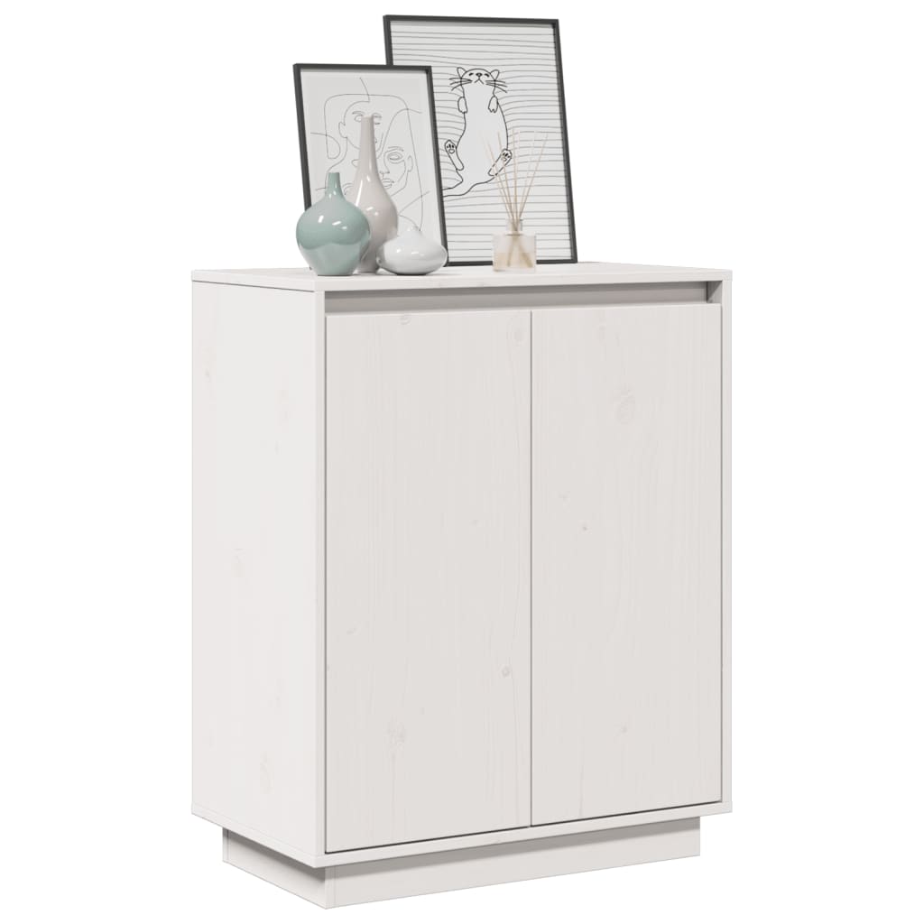 vidaXL Servantă albă 60x34x75 cm din lemn masiv de pin