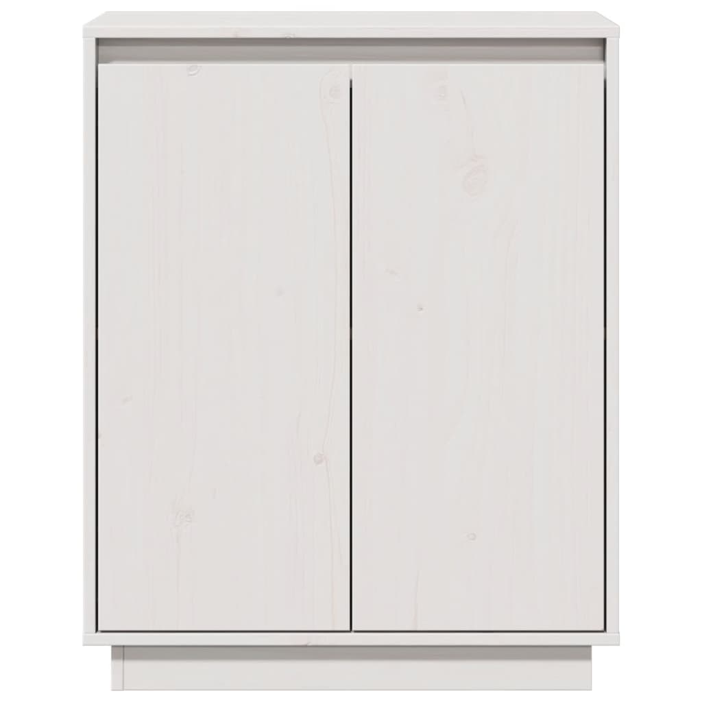 vidaXL Servantă albă 60x34x75 cm din lemn masiv de pin