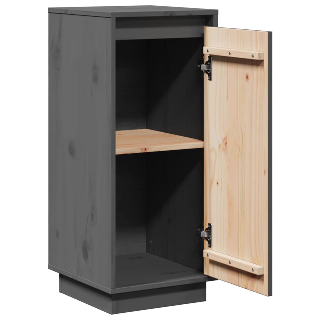 vidaXL Servante, 2 buc., gri, 31,5x34x75 cm, lemn masiv de pin