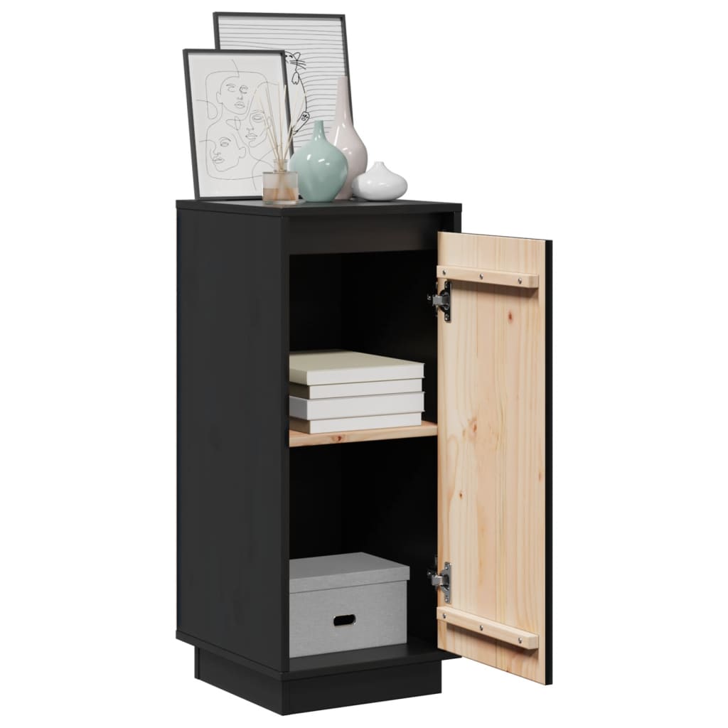 vidaXL Servante, 2 buc., negru, 31,5x34x75 cm, lemn masiv de pin vidaXL Servante, 2 buc., negru, 31,5x34x75 cm, lemn masiv de pin