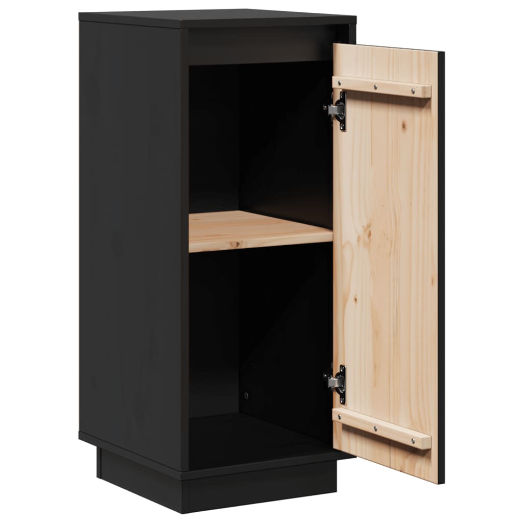 vidaXL Servante, 2 buc., negru, 31,5x34x75 cm, lemn masiv de pin vidaXL Servante, 2 buc., negru, 31,5x34x75 cm, lemn masiv de pin
