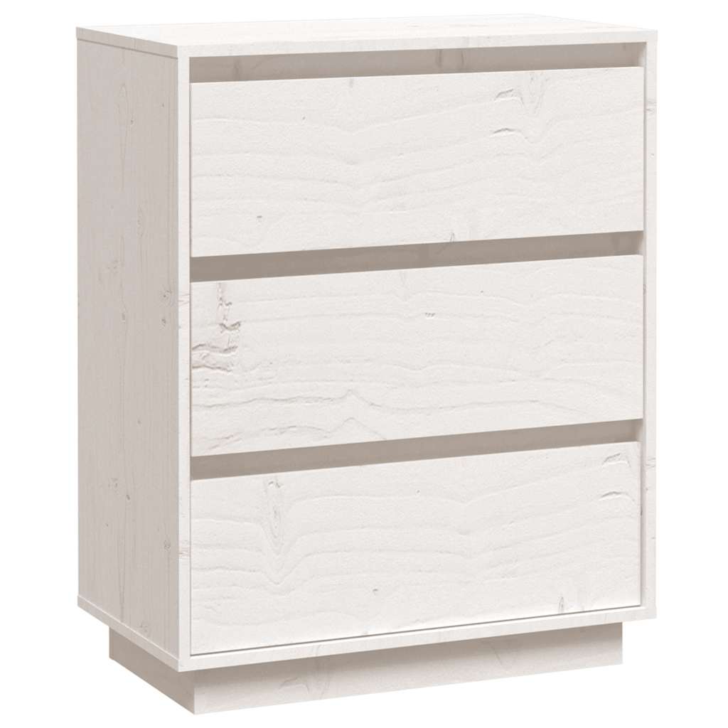 vidaXL Dulap, alb, 60x34x75 cm, lemn masiv de pin