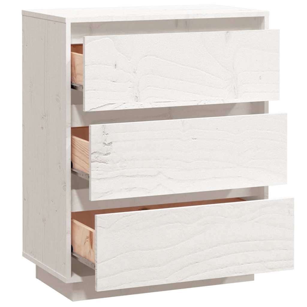 vidaXL Dulap, alb, 60x34x75 cm, lemn masiv de pin