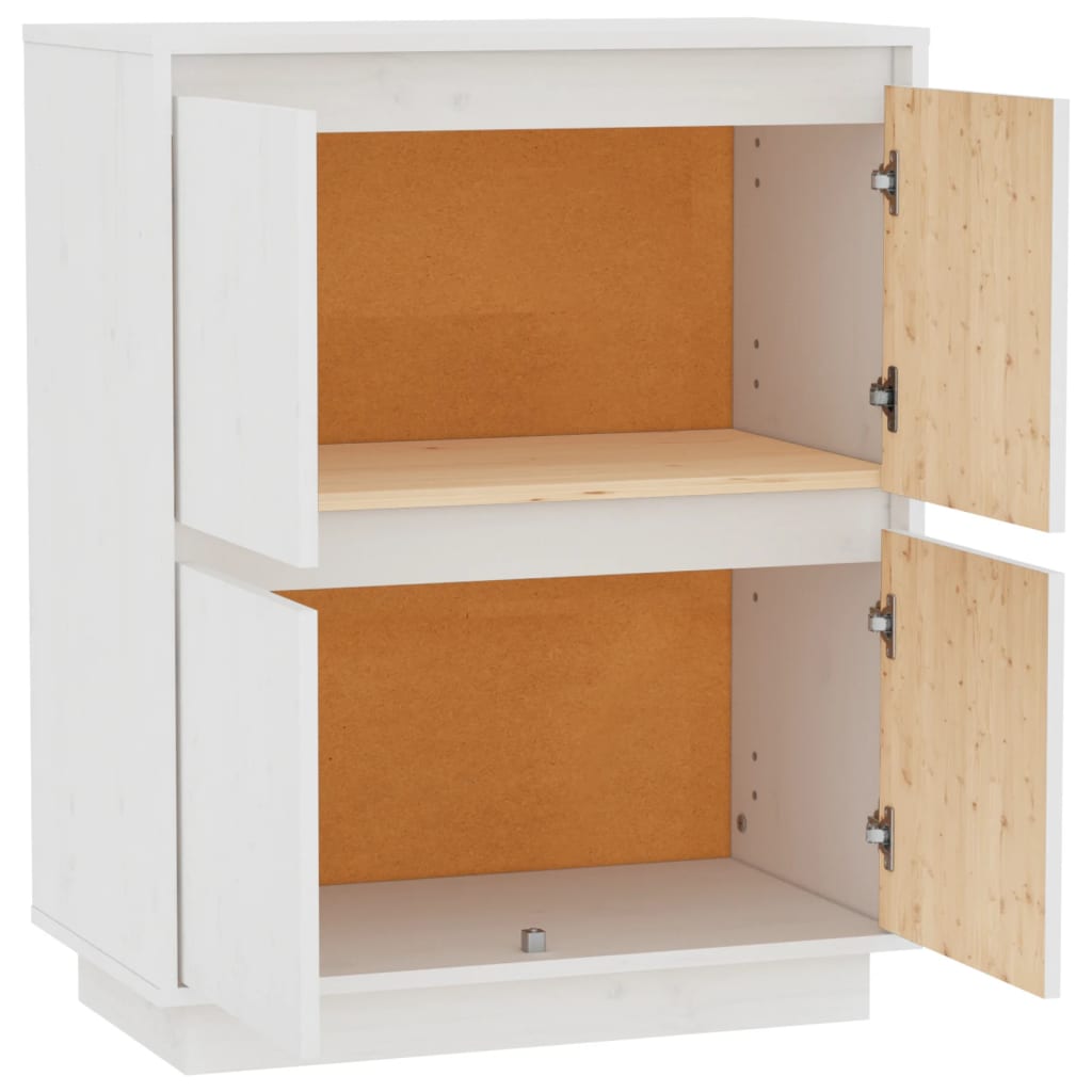 vidaXL Servantă albă 60x34x75 cm din lemn masiv de pin vidaXL Servantă albă 60x34x75 cm din lemn masiv de pin