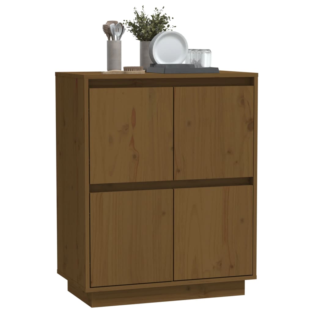 vidaXL Dulap, maro miere, 60x34x75 cm, lemn masiv de pin