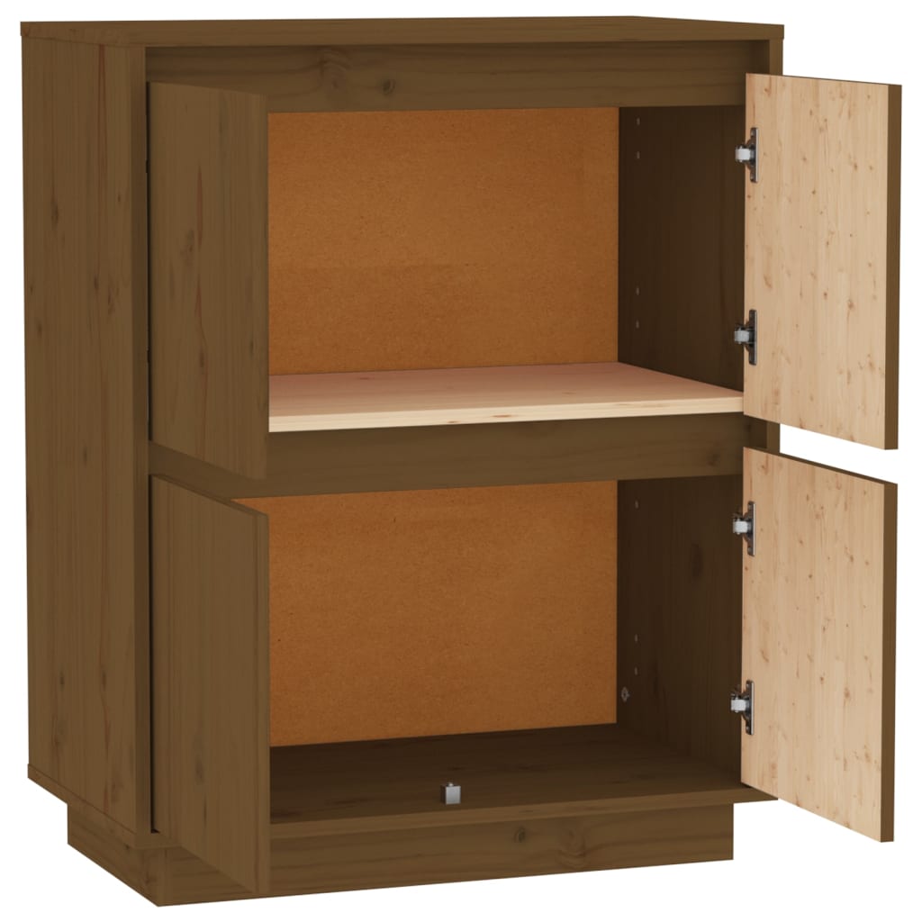 vidaXL Dulap, maro miere, 60x34x75 cm, lemn masiv de pin