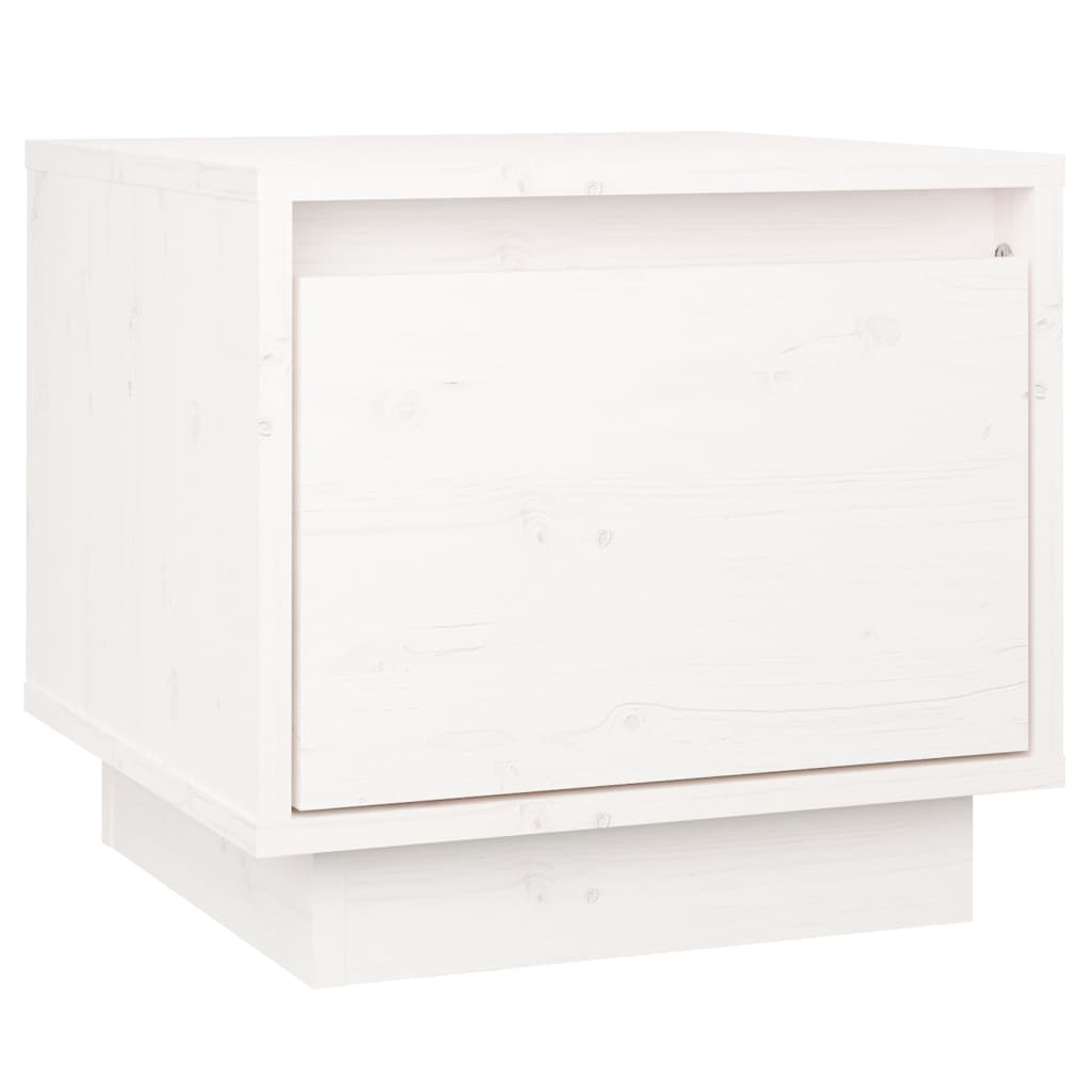 vidaXL Noptiere, 2 buc., alb, 35x34x32 cm, lemn masiv de pin